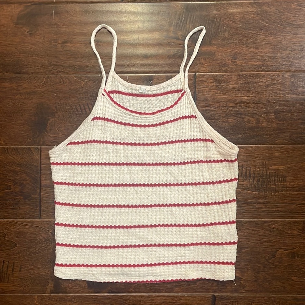 Red/white spaghetti strap tank top